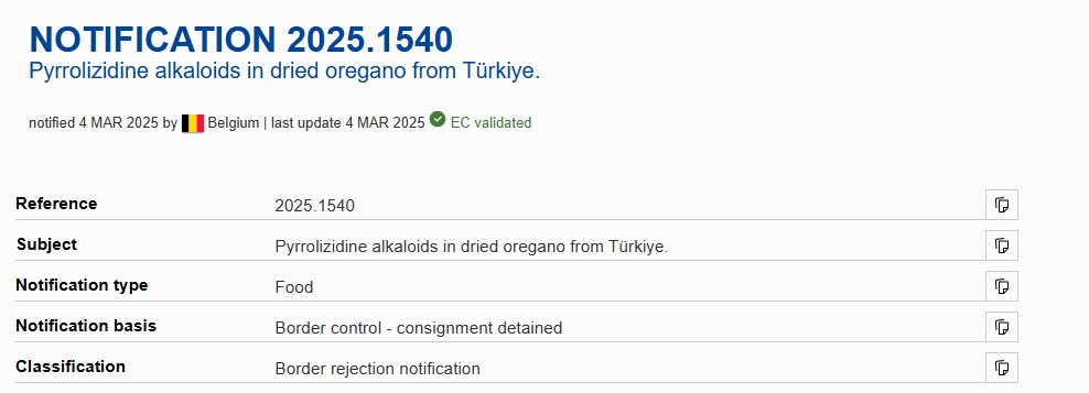 Antep fıstığı ve incir bitti şimdi de kekik ve domates Avrupa kapılarından döndü