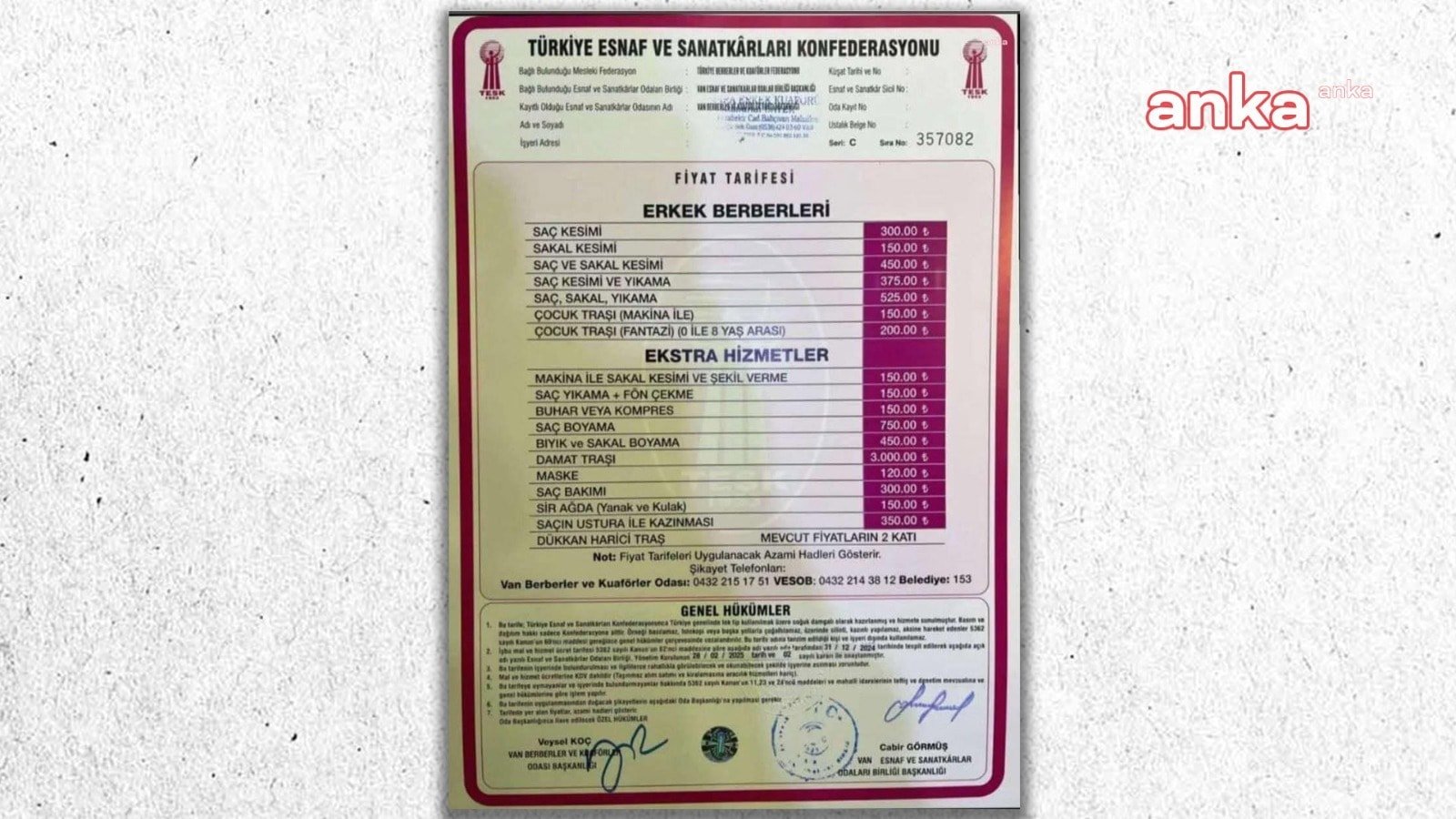 Bir ilde berber fiyatlarına yüzde 50 zam geldi