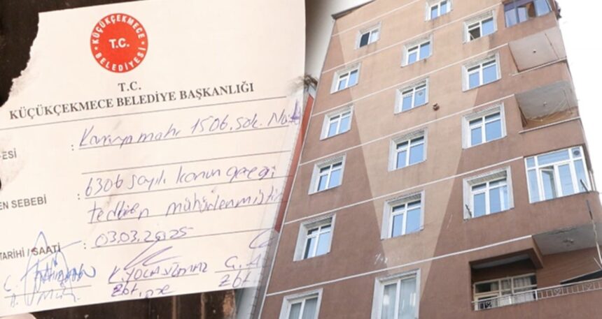 Büyük tehlike açığa çıktı: Küçükçekmece ‘de 8 katlı bina mühürlendi!