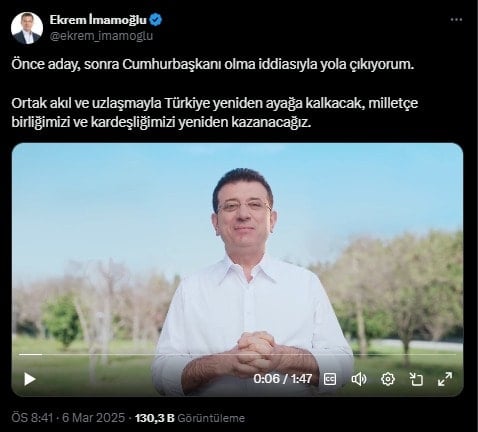 Ekrem İmamoğlu resmen duyurdu: 'Yola çıkıyorum'