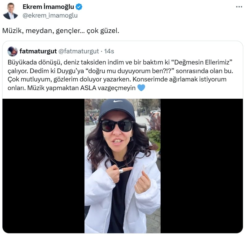 Fatma Turgut, Beşiktaş'ta kendi şarkısını söyleyen sokak müzisyenlerine eşlik etti
