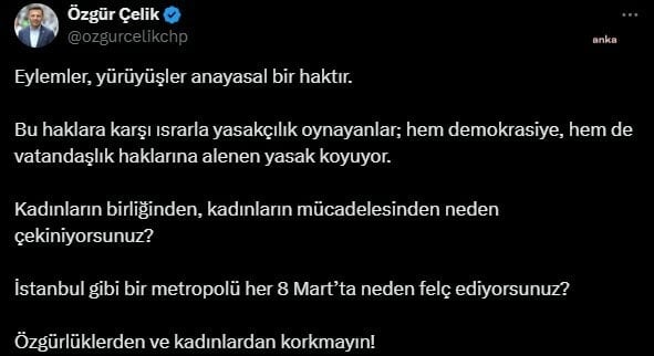 İstanbul Barosu'ndan Beyoğlu Kaymakamlığına 8 Mart davası
