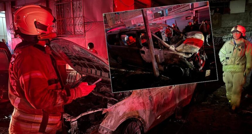 İstanbul’da gece yarısı büyük panik! Otomobiller alev alev yandı