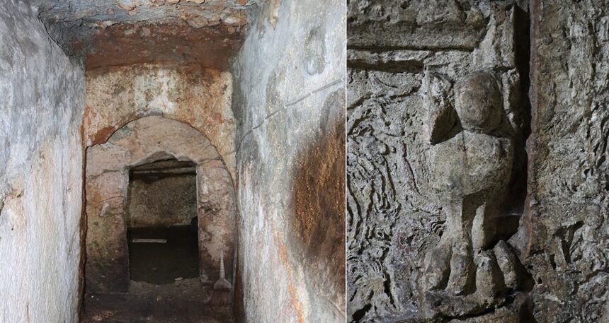 Şanlıurfa’da bir evin avlusunda kaya mezarı bulundu