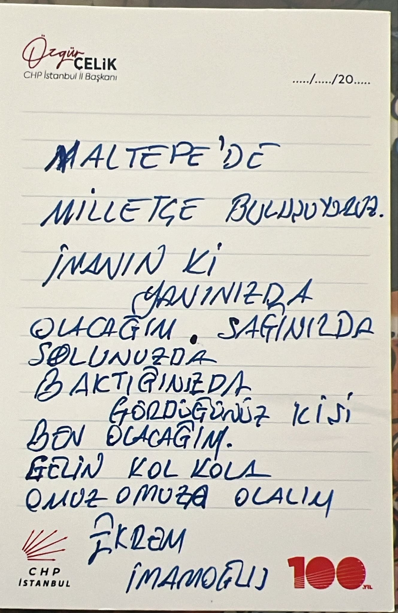 Son Dakika... İmamoğlu'ndan 'Maltepe' çağrısı: 'Gelin kol kola, omuz omuza olalım'