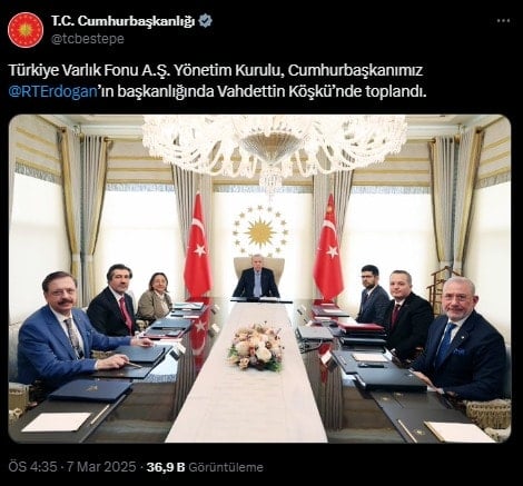 Varlık Fonu yönetimi Erdoğan başkanlığında toplandı