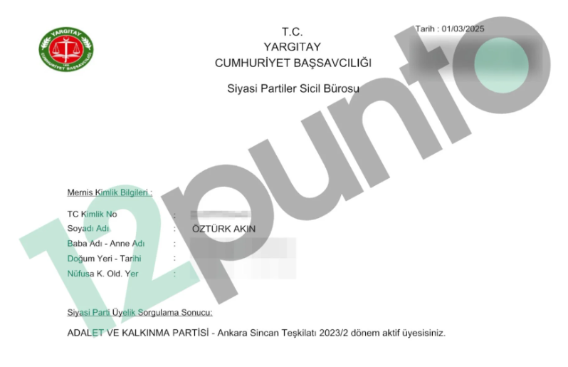 15 Temmuz'un en tepesindeki ismin 2023'ten beri AKP üyesi olduğu ortaya çıktı