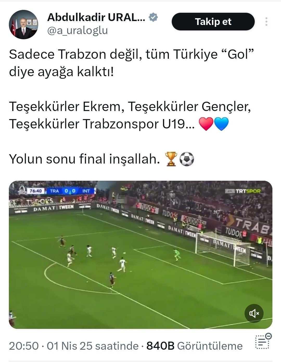 Bakan Uraloğlu'nun 'Ekrem' korkusu