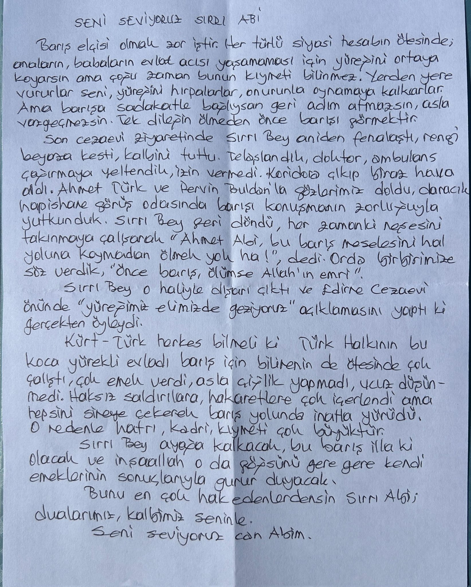 Bir süredir sessizliğini koruyan Demirtaş'tan mektup
