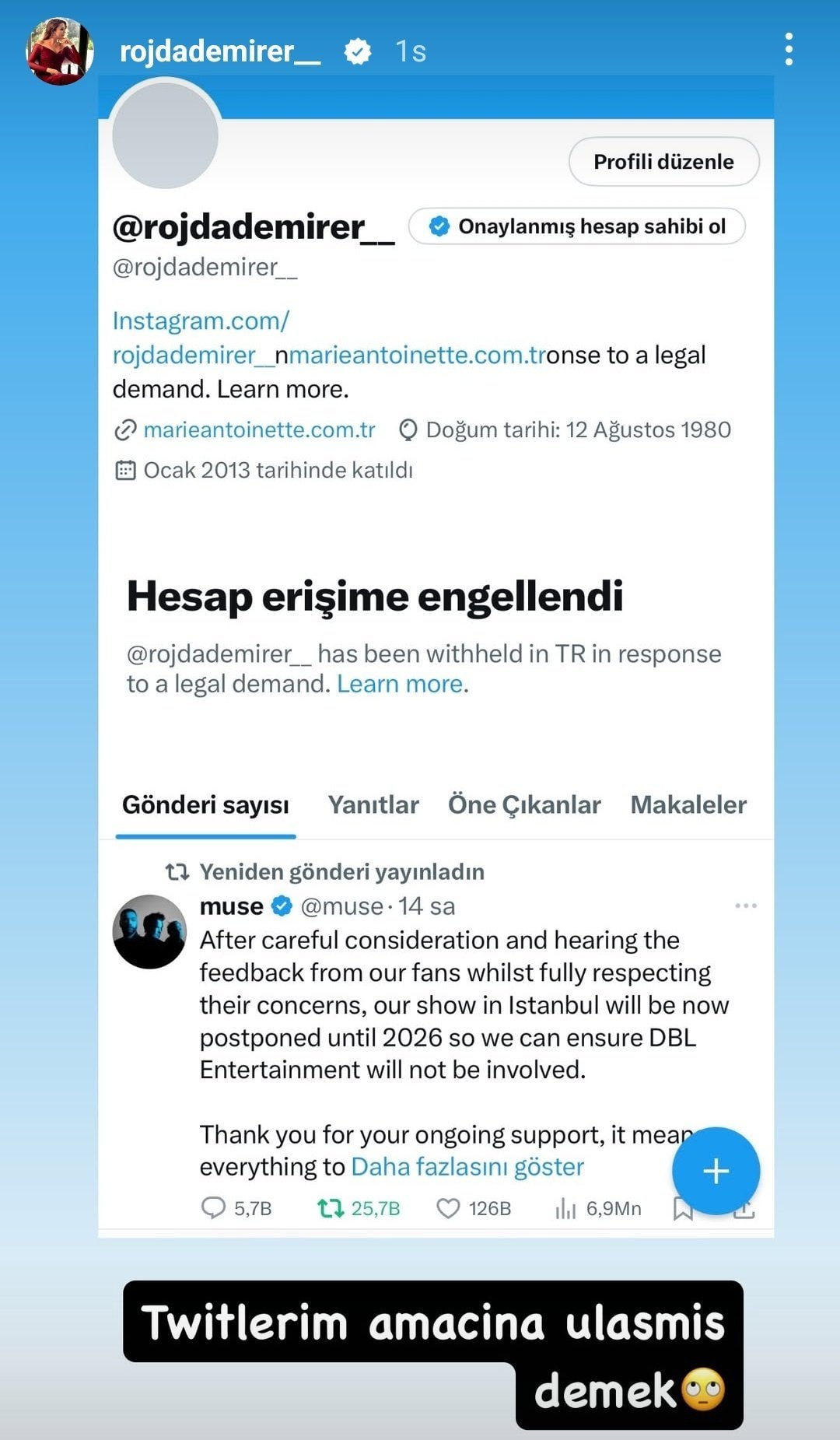 Boykot çağrısı sonrası Rojda Demirer ve Alican Yücesoy’un X hesapları kapatıldı