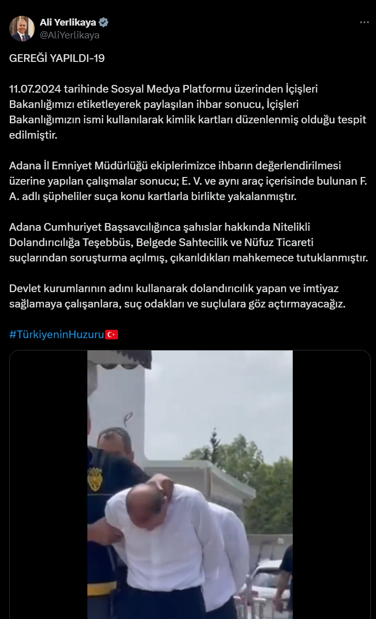 Cumhurbaşkanı Başdanışmanı, Yerlikaya'nın 'gereği yapıldı' dediği isimi ağırladı
