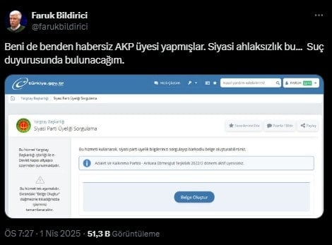 E Devletinizi mutlaka kontrol edin! Haberiniz olmadan AKP'ye üye yapılmış olabilirsiniz