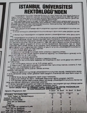 Ekrem İmamoğlu'nun İstanbul Üniversitesi'ne girmek için başvurduğu 1990 tarihli gazete ilanı ortaya çıktı!