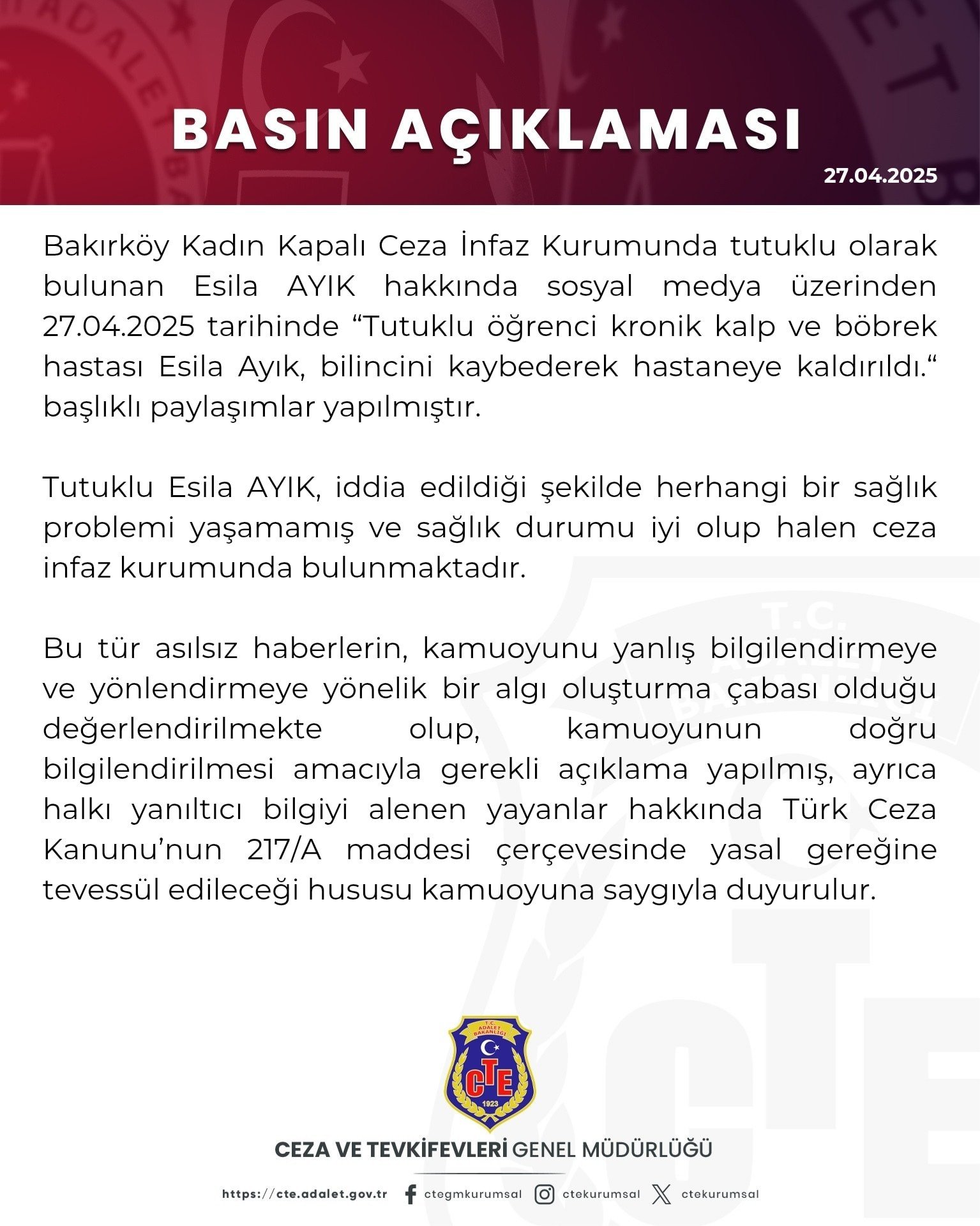 Esila Ayık paylaşımlarına soruşturma!