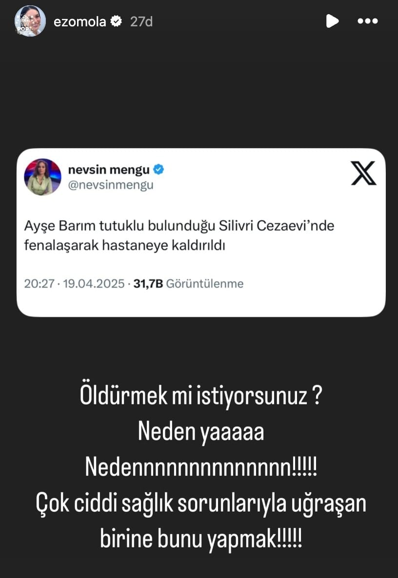 Ezgi Mola sosyal medyadan isyan etti! 'Öldürmek mi istiyorsunuz'