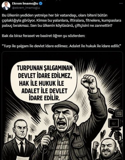 İmamoğlu 'Yozgatlı çiftçi' ile seslendi: 'Feraset ve basiret öğren şu sözlerden'