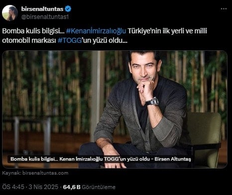 Kenan İmirzalıoğlu TOGG'a imzayı attı iddiası