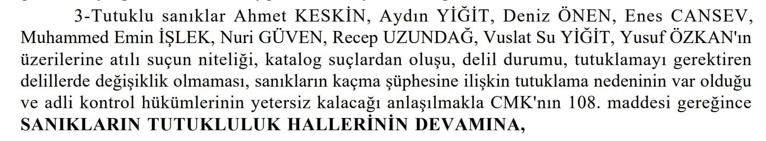 Mahkemenin hatasıyla 9 kişi hala tutuklu