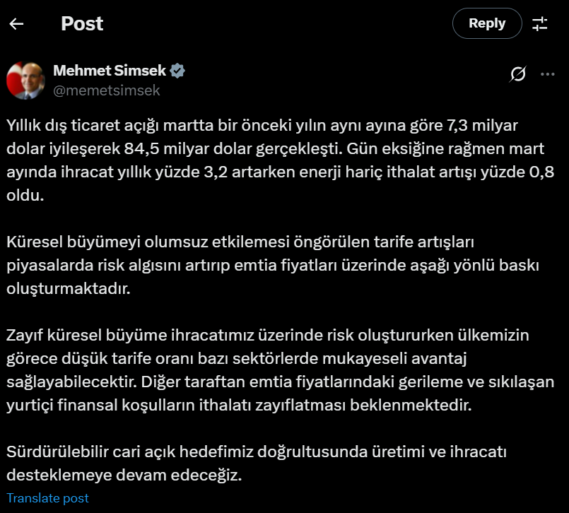 Mehmet Şimşek’ten ABD’nin gümrük vergilerine dair açıklama: "Türkiye için avantaj olabilir"