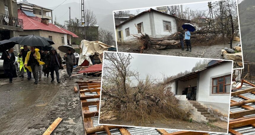 Okulların tatil edildiği şehirde evlerin çatısı uçtu, ağaçlar kökünden koptu!