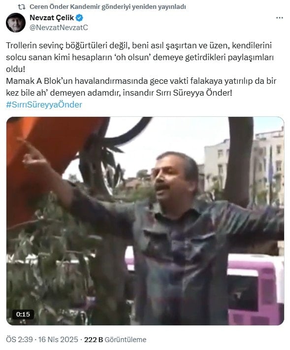 Sırrı Süreyya Önder'in kızı o isimlere sitem etti: 'Beni asıl şaşırtan ve üzen...'