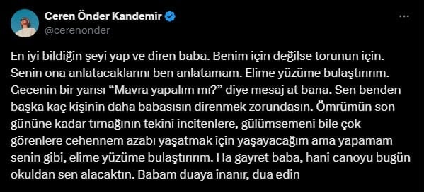 Sırrı Süreyya Önder'in kızından dikkat çeken paylaşım: 'En iyi bildiğin şeyi yap ve diren baba'