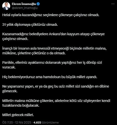 Son Dakika: Ekrem İmamoğlu Silivri'den sert mesaj verdi: 'Bu büyük millet uyandı'