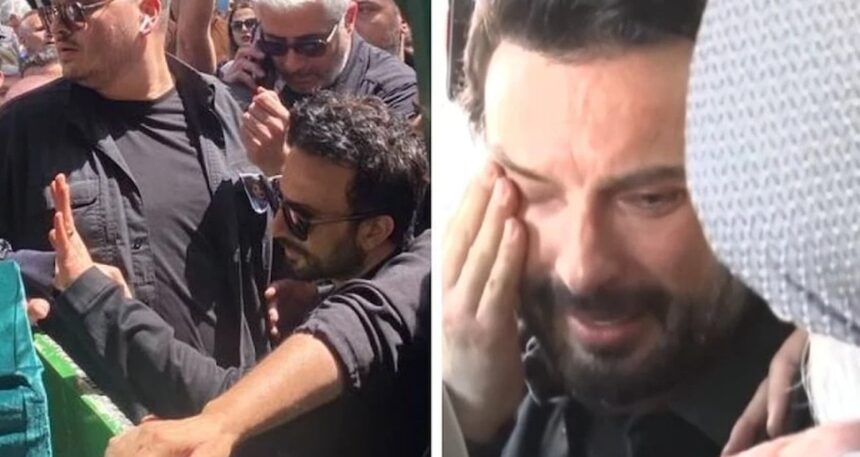 Tarkan annesini son yolculuğuna gözyaşlarıyla uğurladı