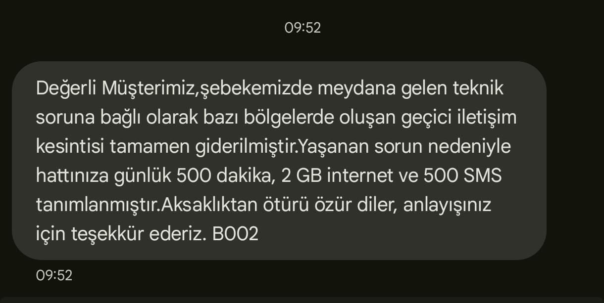 Turkcell'de hatlar kesildi: Abonelere bu SMS gitti