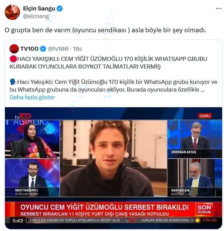 WhatsApp grubu iddiasına Elçin Sangu'dan yanıt