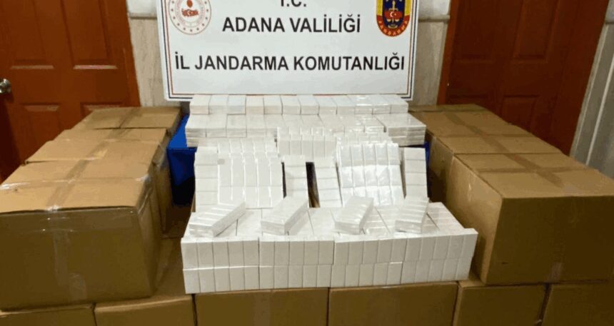 Adana’da 16 bin 100 paket makaron yakalandı