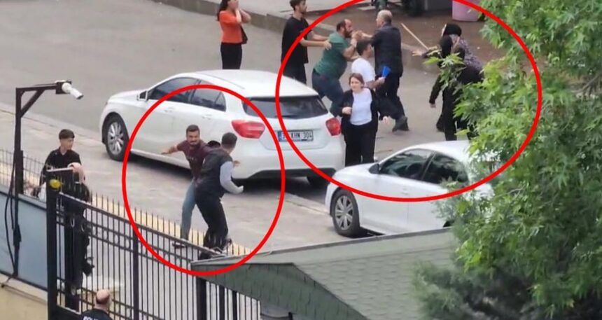 Adliye önünde sopalı, tekmeli ve yumruklu kavga çıktı