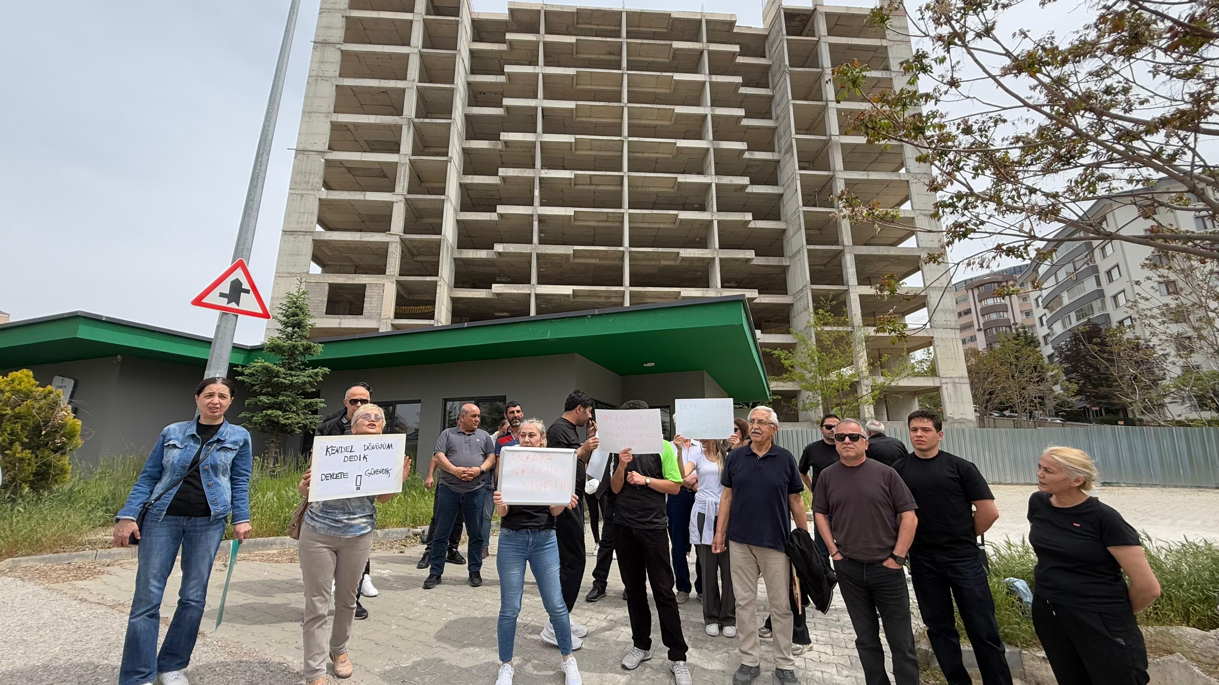 Ankara'da inşaat firması mağdurlarından eylem