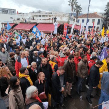 Bodrum’da yağmur altında 1 mayıs coşkusu