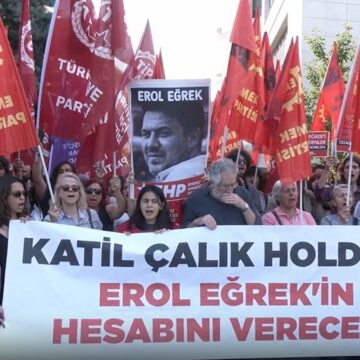 Çalık Holding önünde Erol Eğrek protestosu