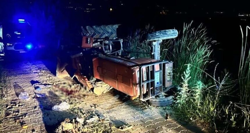 Devrilen traktörün sürücüsü öldü, eşi yaralandı