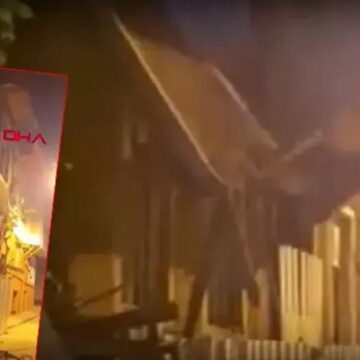 Fatih’te ahşap bina çöktü! Müdahale ediliyor