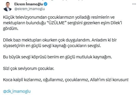 İmamoğlu çocukların çizimlerini paylaştı: 'En güçlü kaynağım'