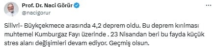 İstanbul 4.2 ile sallandı! Naci Görür'den gece yarısı kritik açıklama