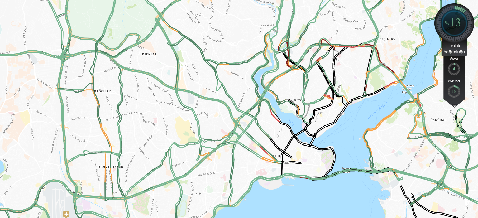 İstanbul'un 'kapalı olmayan yolları'nda trafik yoğunluğu yüzde 4'e düştü