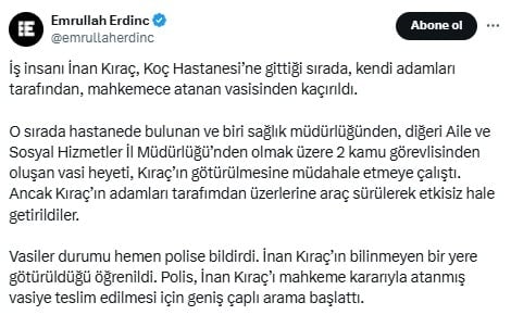 Kaçırıldığı iddiası sosyal medyayı salladı 1 Kaçırıldığı iddiası sosyal medyayı salladı