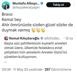 Kılıçdaroğlu'nun 'destek' mesajına iktidara yakın hesaplardan alkış yağmuru