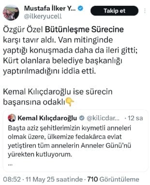 Kılıçdaroğlu'nun 'destek' mesajına iktidara yakın hesaplardan alkış yağmuru