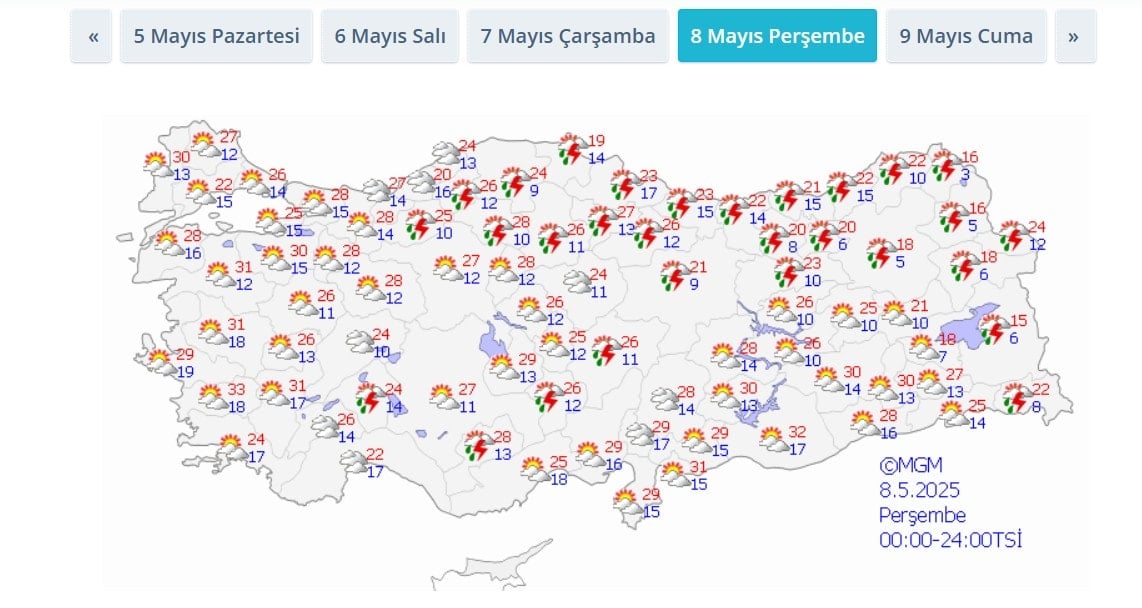 Meteoroloji'den 7 Mayıs uyarısı: Bu illerde sıcaklık rekoru kırılacak