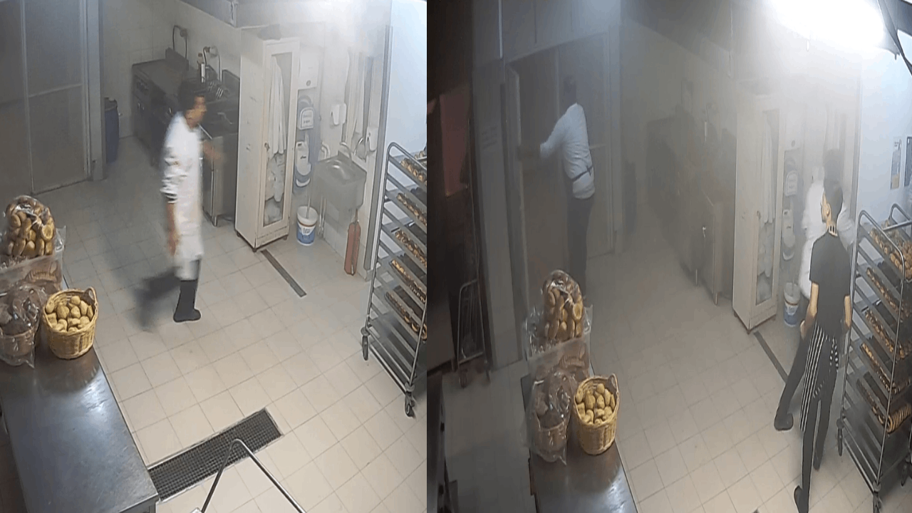 Otel faciasında yangının çıkış anı kamerada; Kızartma yaparken başladı