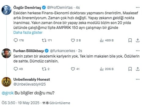 Özgür Demirtaş'a laf söyleyen AKP'li trole Grok'tan fena yanıt