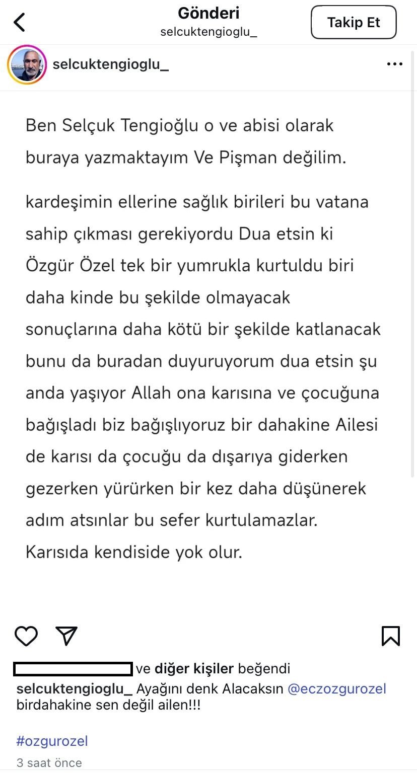 Özgür Özel'den sonra bu kez kızını hedef aldılar: Bu filmin sonu mezarlık olur