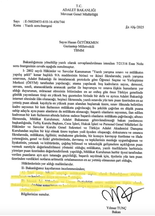 Öztürkmen: 'İşte Adalet Bakanlığı'ndaki rezaletin belgesi'