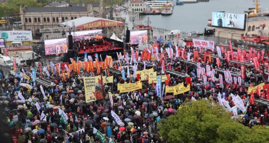 Sağanak, barikatlar ve yasaklar 1 Mayıs kutlamalarına engel olamadı!