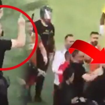 Saha karıştı, polis müdürü futbolcuya kafa attı